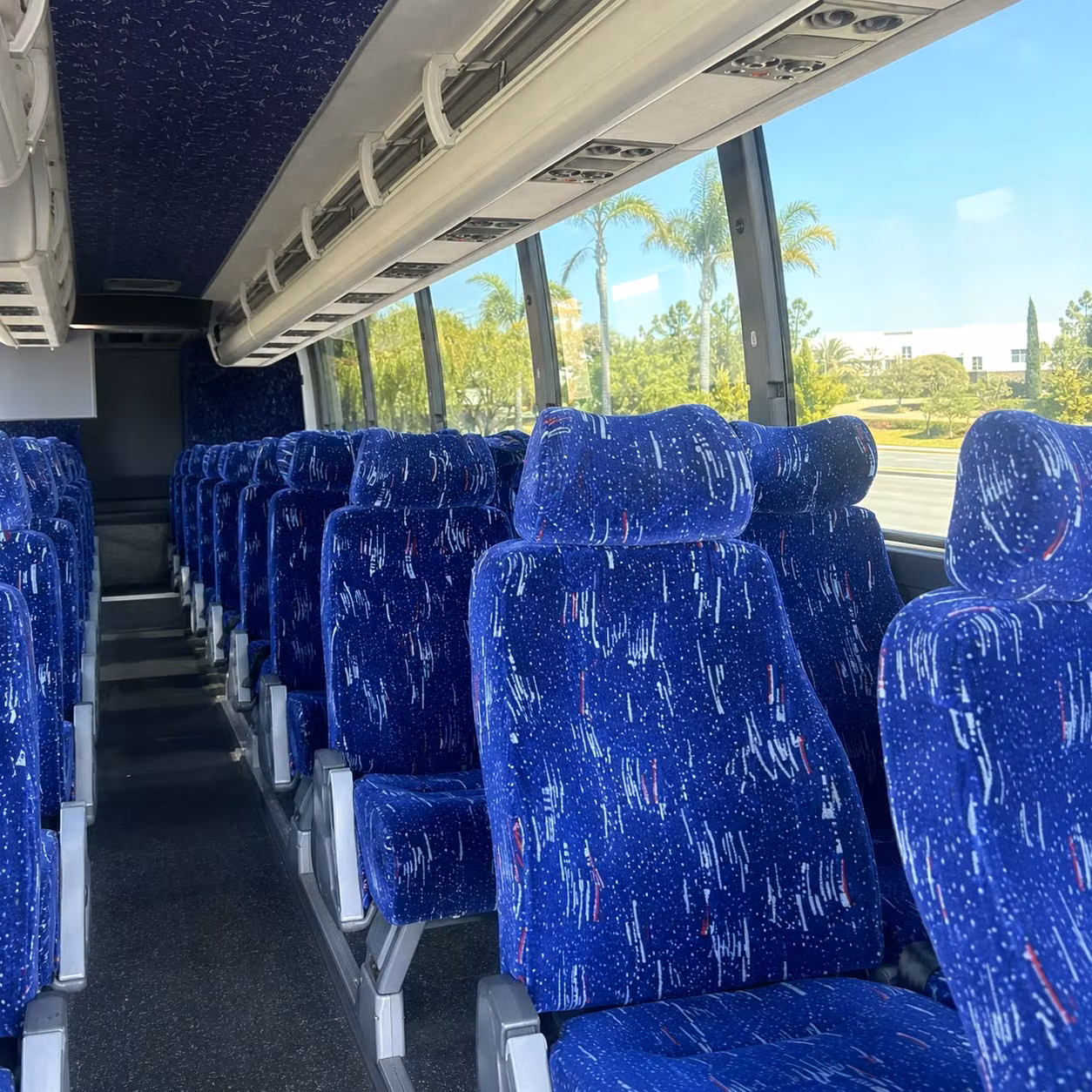 56 passenger charter bus interior
